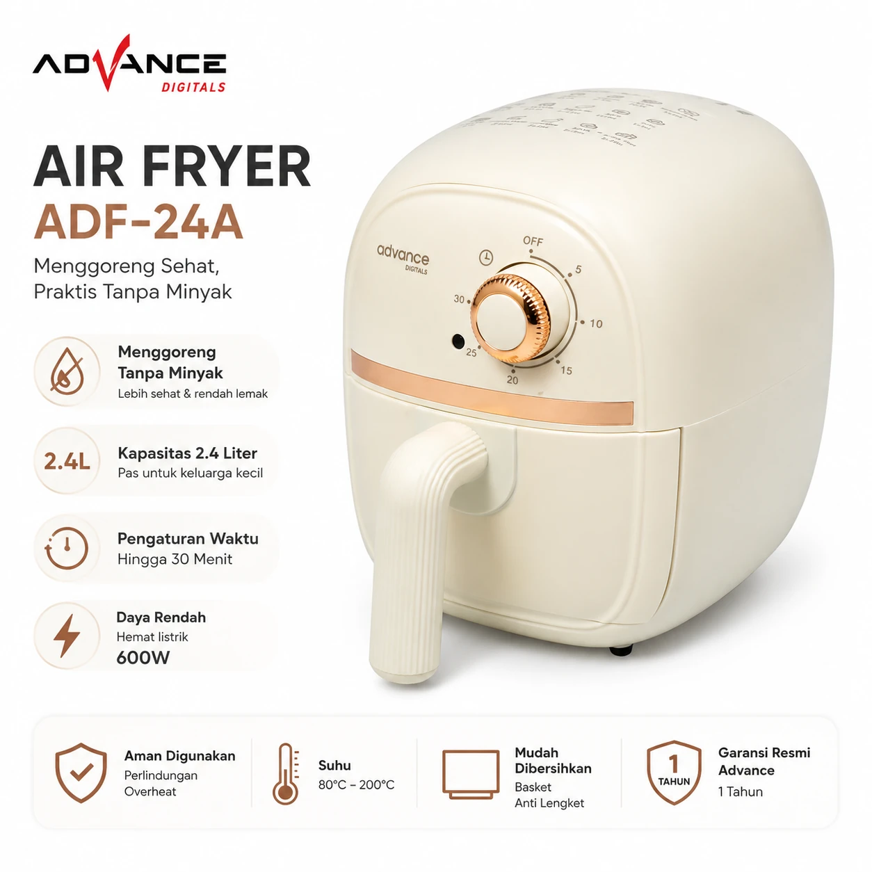 Advance Electric Air Fryer ADF-24A 2.4L